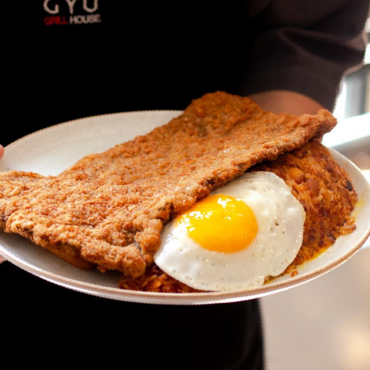 Tacu tacu con apanado a lo pobre 