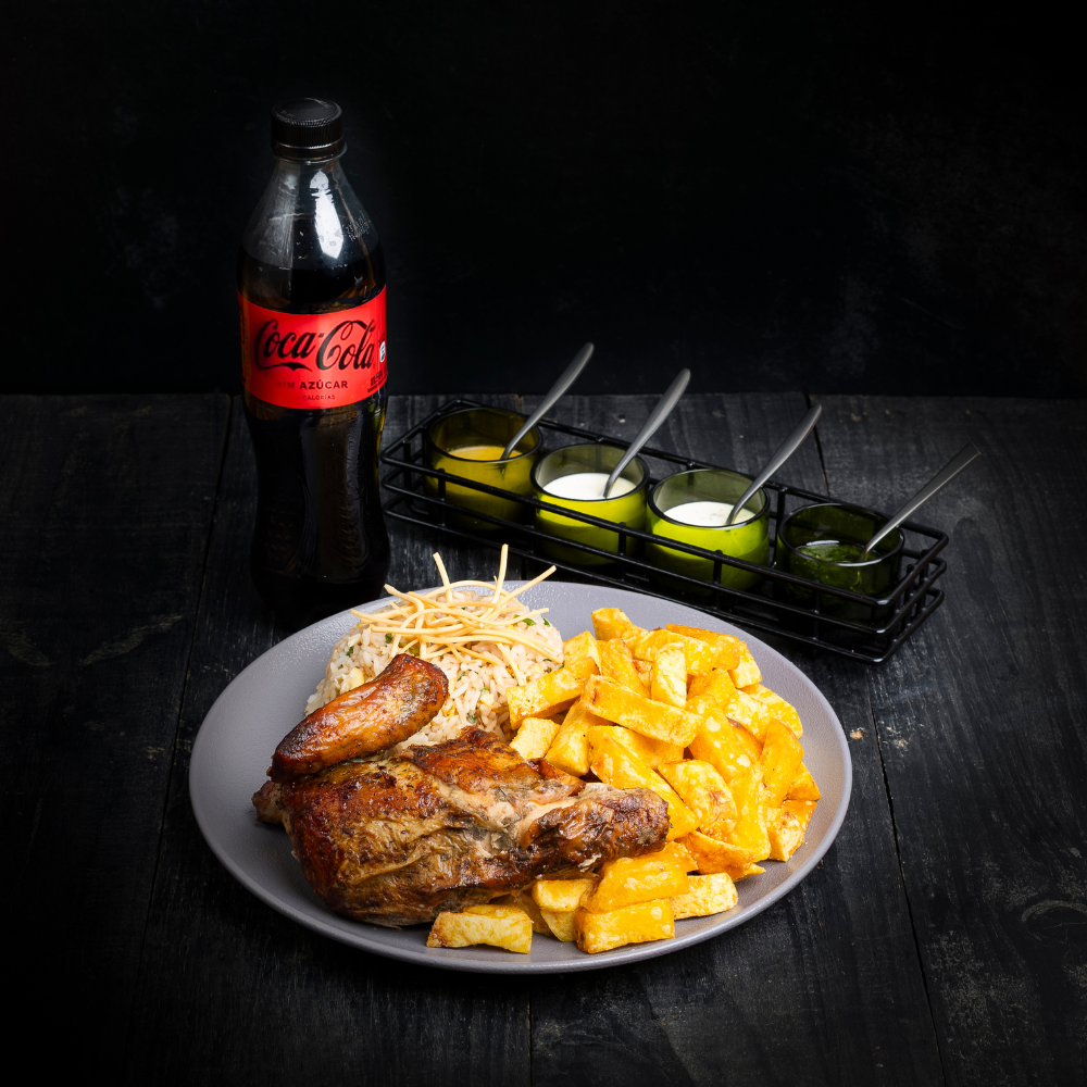 Combo 1/4 pollo + papas + chaufa + gaseosa personal